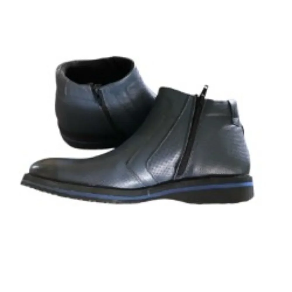 Fosco Bo Blue Leather Boot 41
